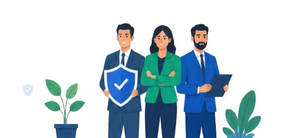 FundsUp Finserv Private Limited team holding a protection shield